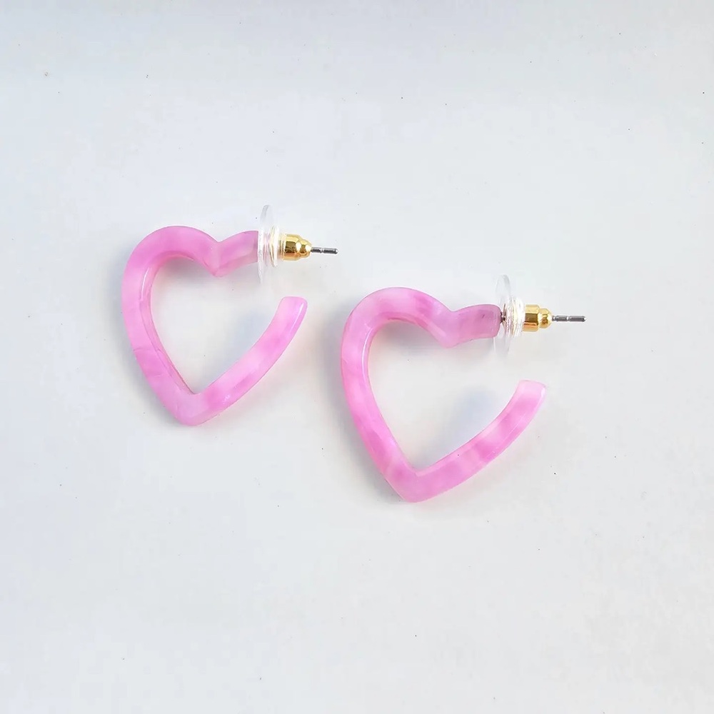 New Spiffy and Splendid Mini Heart Hoops | Bubblegum Pink | Lightweight
